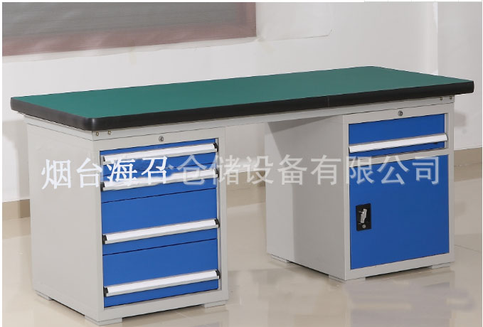 淄博双柜工作台重型四抽落地柜复合桌面